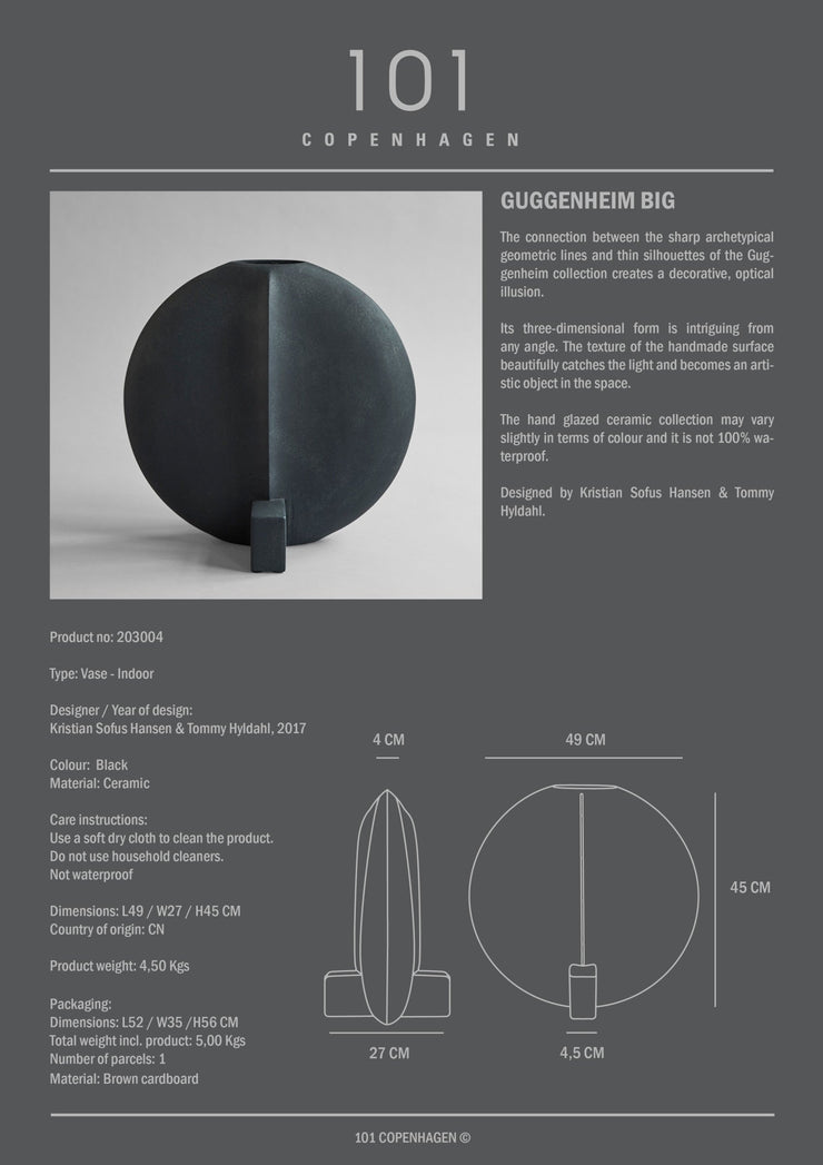 Guggenheim Vase, Big - Black - 101 CPH