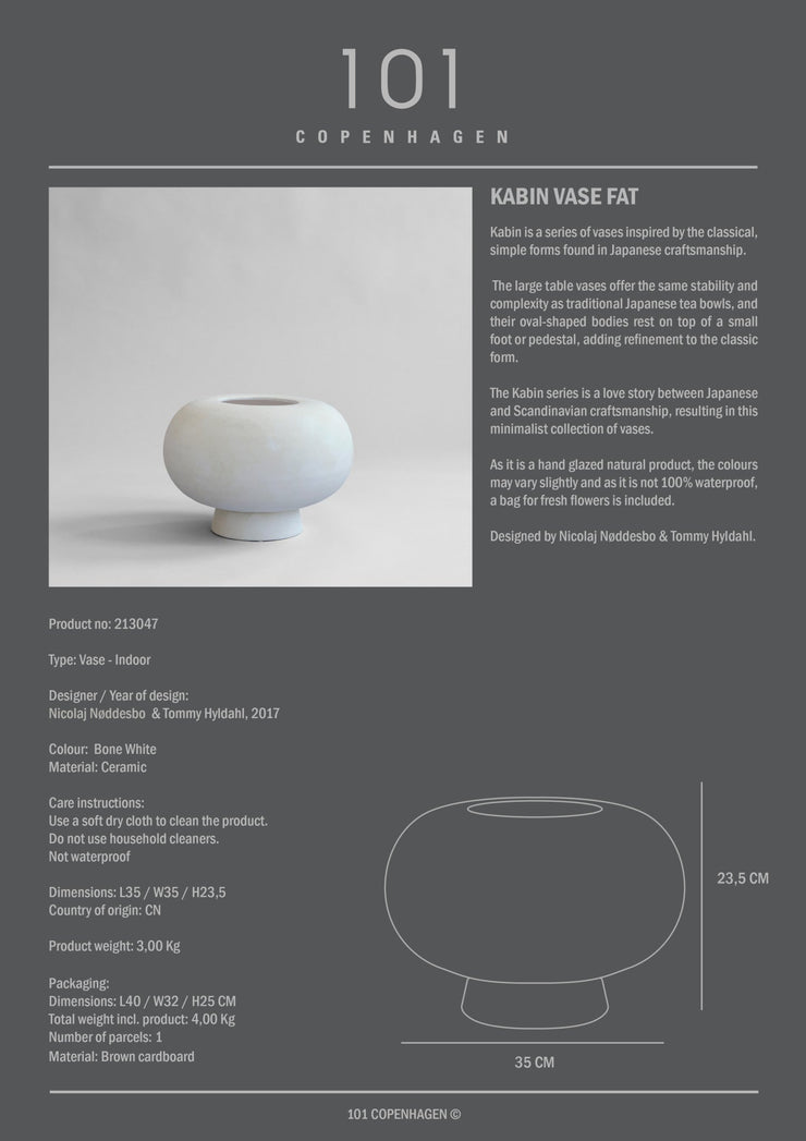 Kabin Vase, Fat - Bone White - 101 CPH
