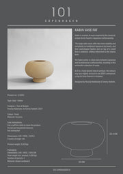 Kabin Vase, Fat - Sand - 101 CPH