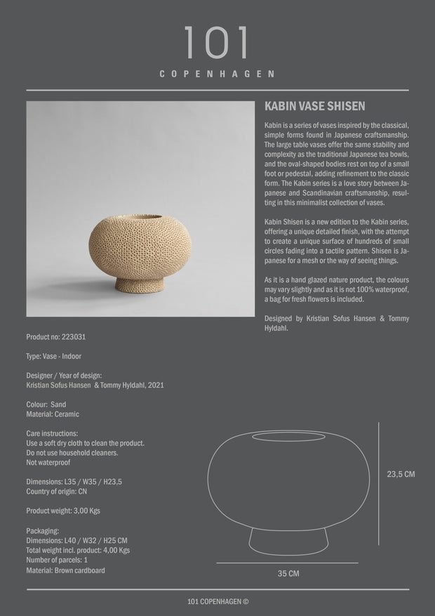 Kabin Vase, Shisen - Sand - 101 CPH
