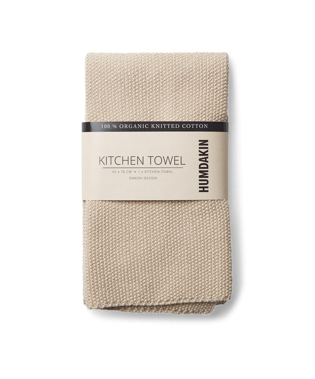 HUMDAKIN Knitted kitchen towel Organic textiles 01 Light Stone