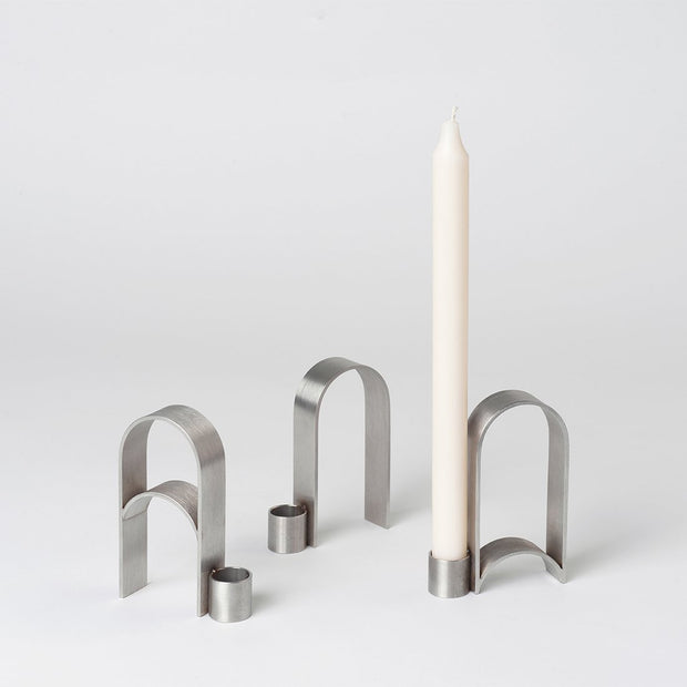 Kristina Dam Studio Arch Candleholder Vol. 1, Stainless Steel