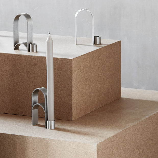 Kristina Dam Studio Arch Candleholder Vol. 3, Stainless Steel