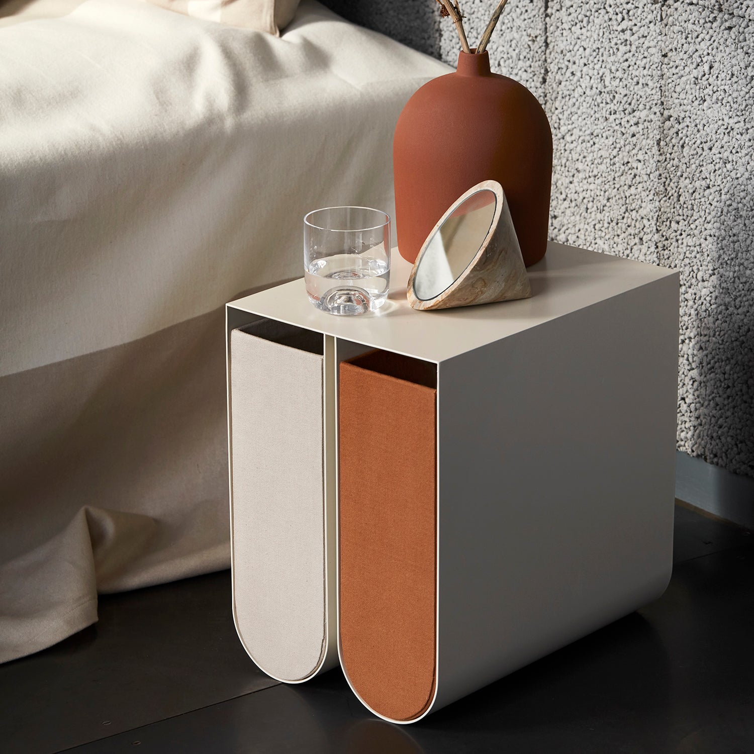 Kristina Dam Studio Curved Side Table Box Box, Grey, Small