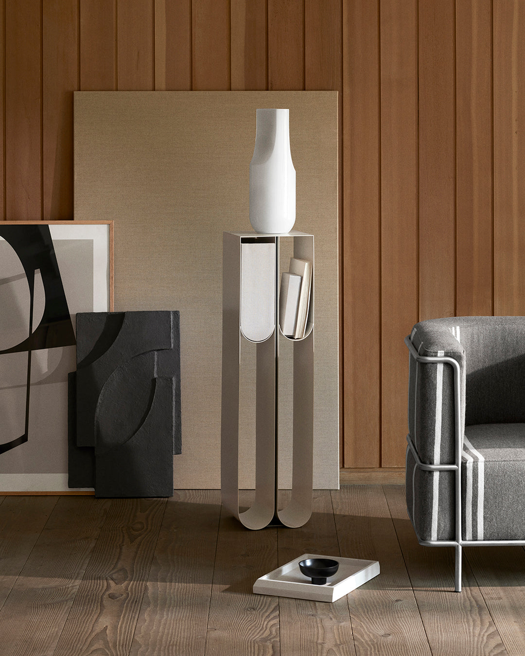 Kristina Dam Studio Curved Pedestal Box, Grey, XS