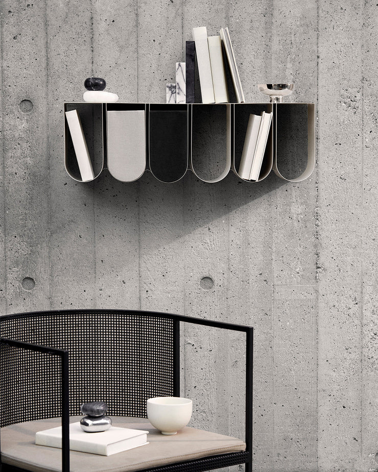 Kristina Dam Studio Curved Wall Shelf Box, Grey, XXS