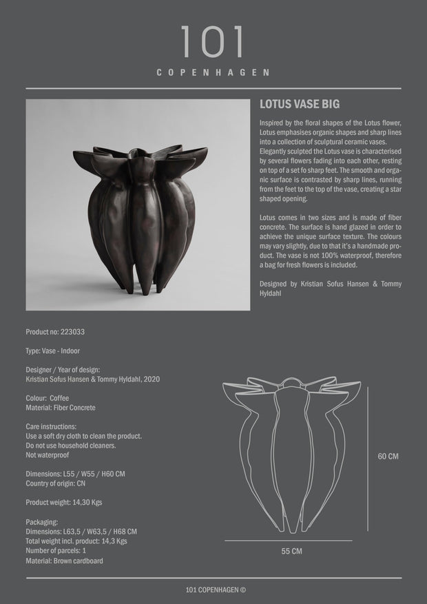 Lotus Vase, Big - Coffee - 101 CPH