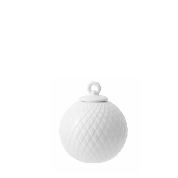 Lyngby-Rhombe-Decor-Bauble-White