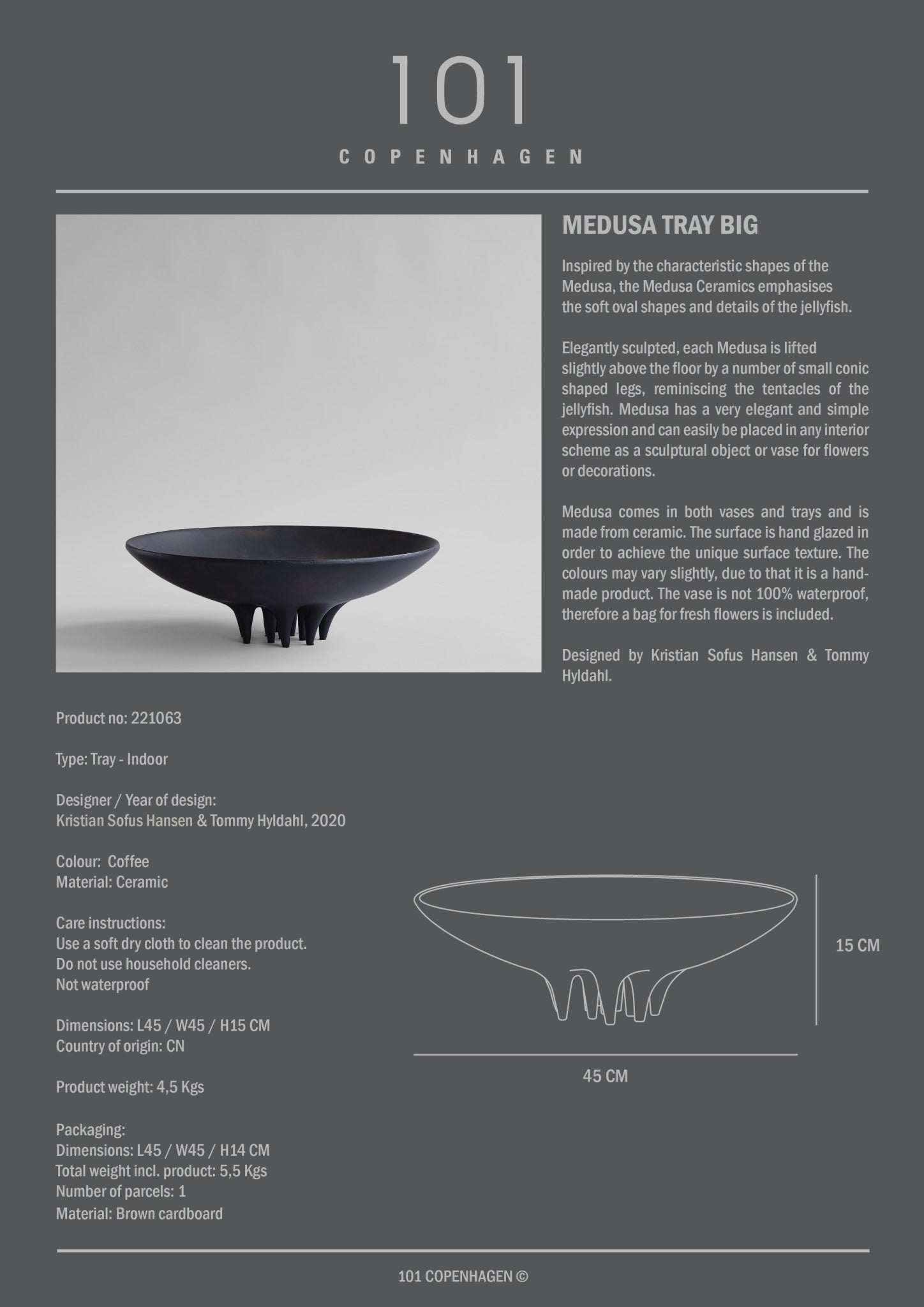 Medusa Tray, Big - Coffee - 101 CPH