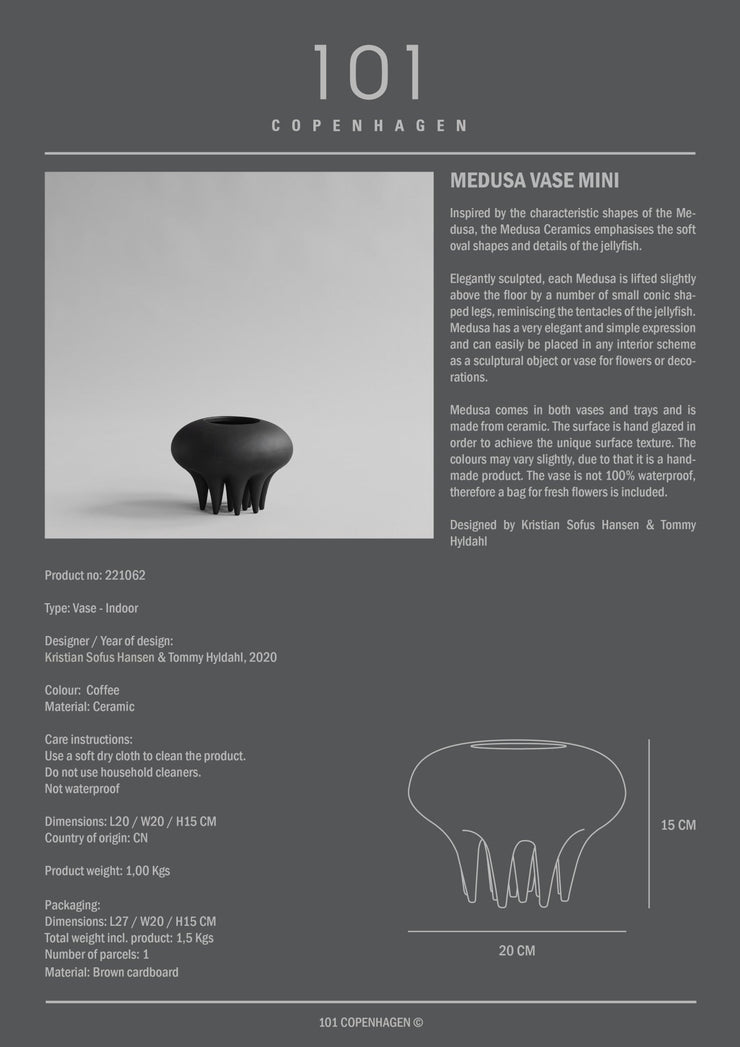 Medusa Vase, Mini - Coffee - 101 CPH
