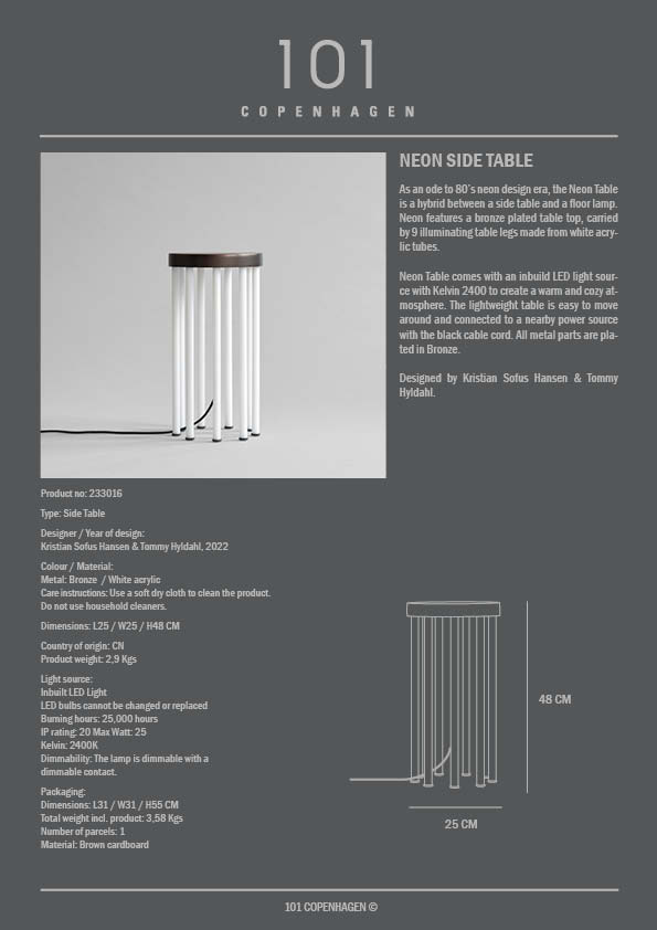 Neon Side Table - 101 CPH