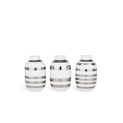 Kähler-Omaggio-Vase-Silver-3Pcs-3.2”