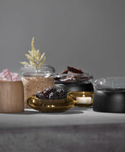 ChiCura Copenhagen Boletus Oak/Amber Glass, w. 9 cm Living / Containers & Vases Oak