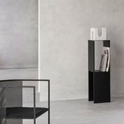 Corner entryway table tall for magazines and art Kristina Dam Studio