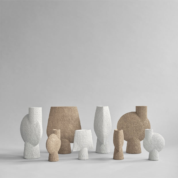 Sphere Vase Square Shisen, Mini - Bone White - 101 CPH