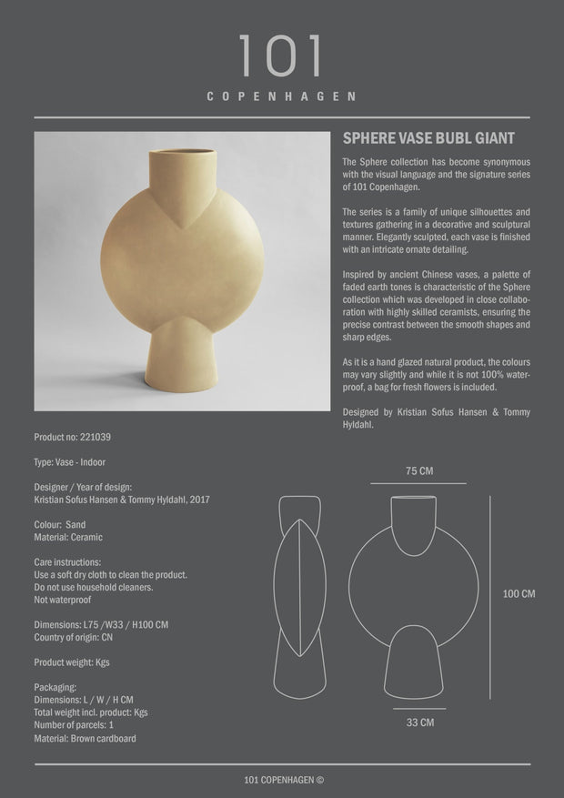 Sphere Vase Bubl, Giant - Sand - 101 CPH