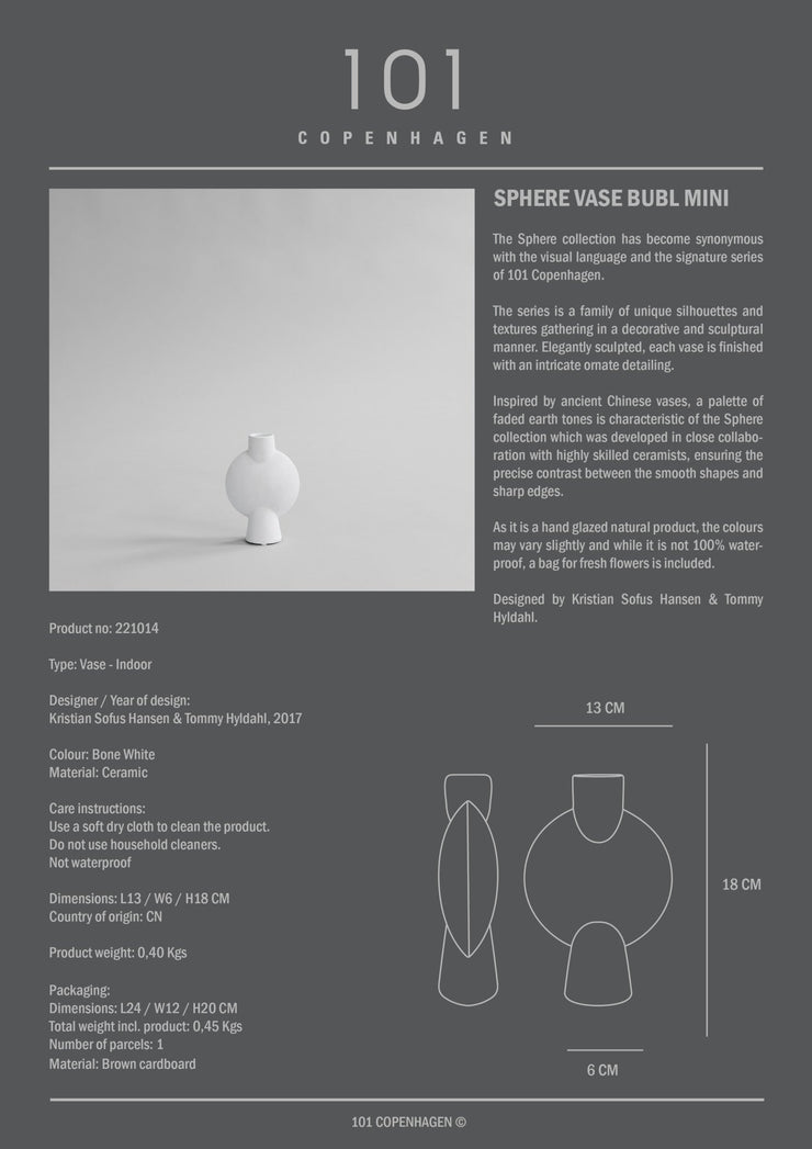 Sphere Vase Bubl, Mini - Bone White - 101 CPH