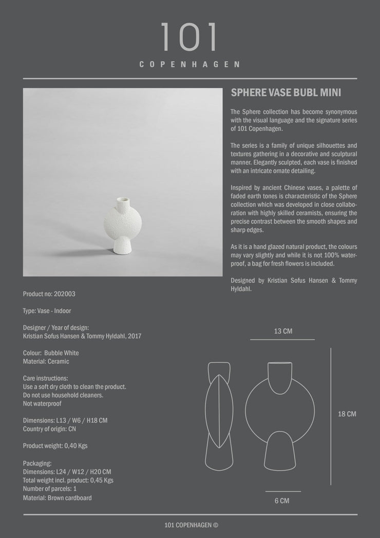 Sphere Vase Bubl, Mini - Bubble White - 101 CPH