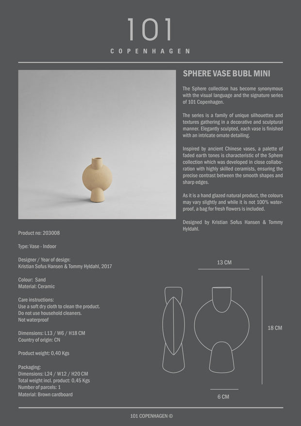 Sphere Vase Bubl, Mini - Sand - 101 CPH
