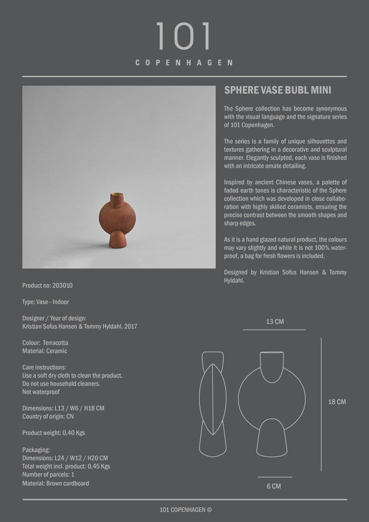 Sphere Vase Bubl, Mini - Terracotta - 101 CPH