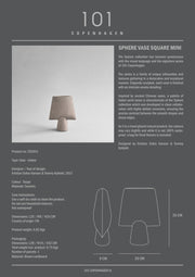 Sphere Vase Square, Mini - Taupe - 101 CPH