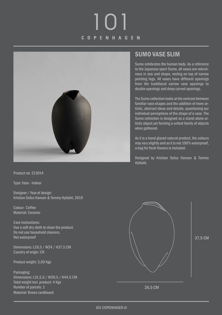 Sumo Vase, Slim - Coffee - 101 CPH
