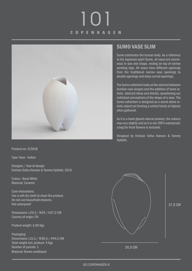 Sumo Vase, Slim - Bone White - 101 CPH