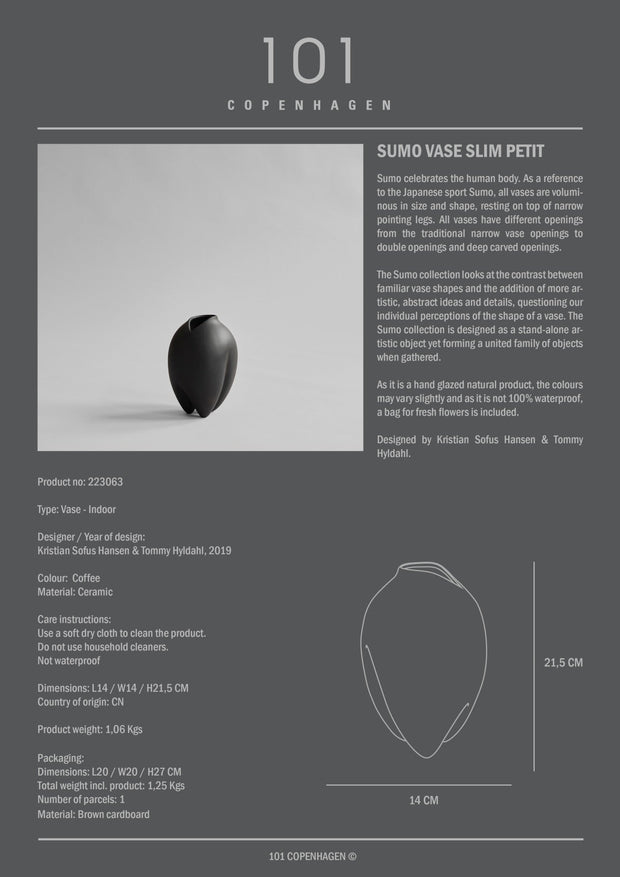 Sumo Vase, Slim Petit - Coffee - 101 CPH