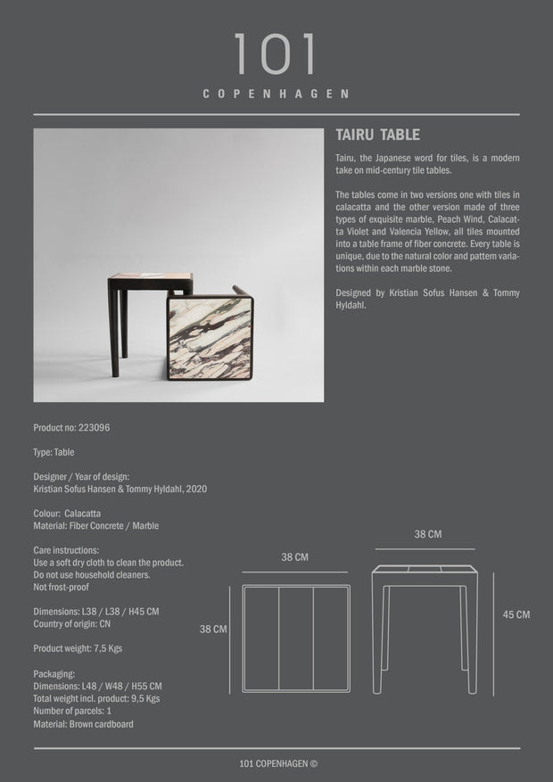 Tairu Table, Calacatta - 101 CPH