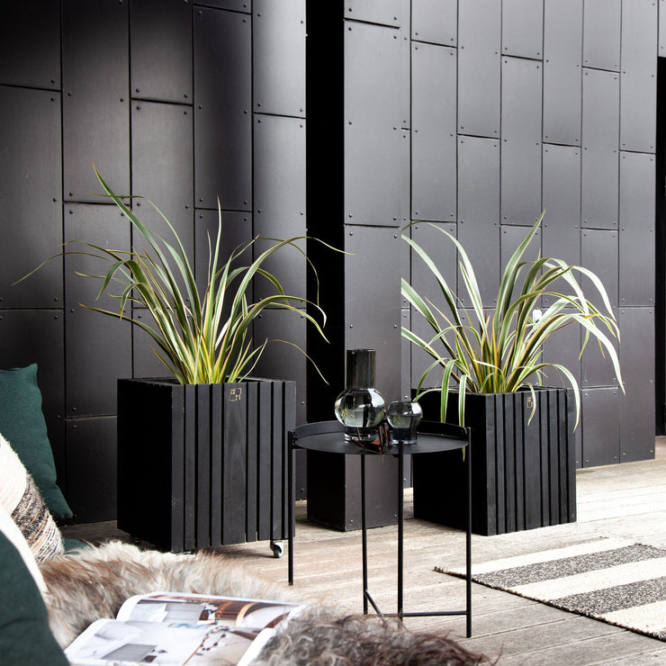 Squarely GrowBIG Self-Watering Planter, Black Ash