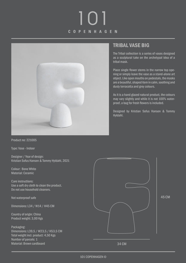 Tribal Vase, Big - Bone White - 101 CPH