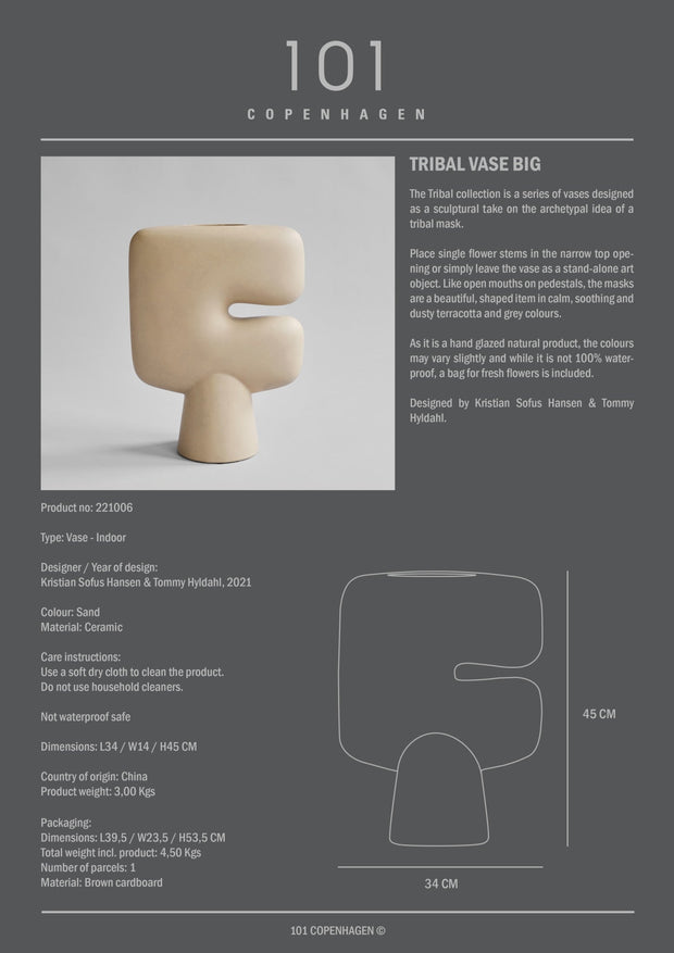 Tribal Vase, Big - Sand - 101 CPH