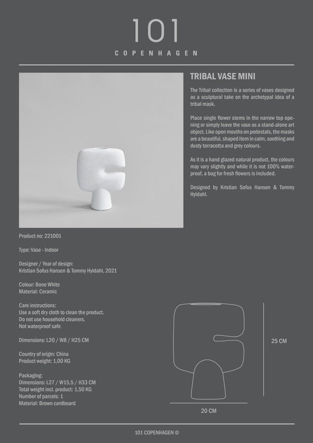 Tribal Vase, Mini - Bone White - 101 CPH