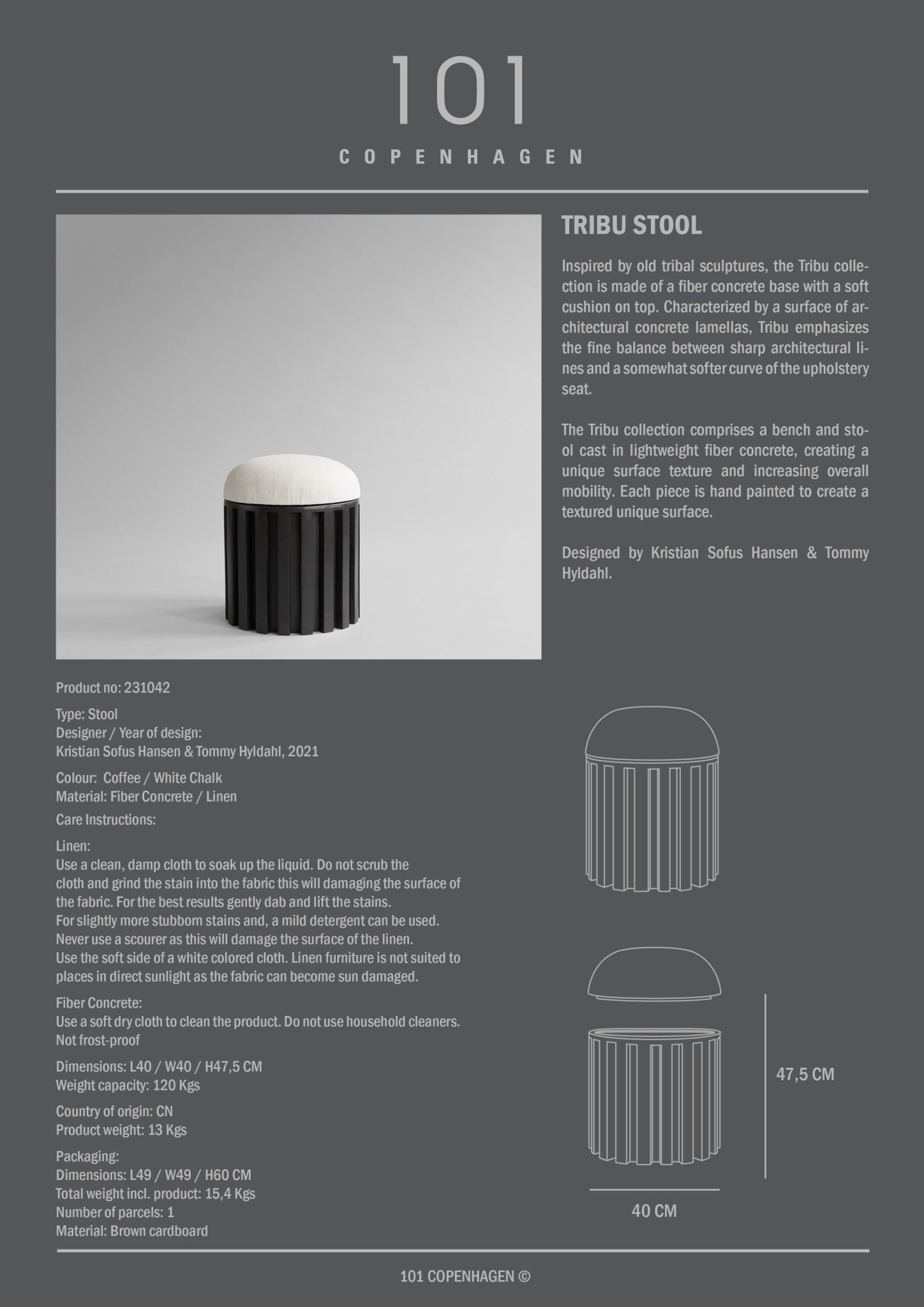 Tribu Stool - Coffee - 101 CPH