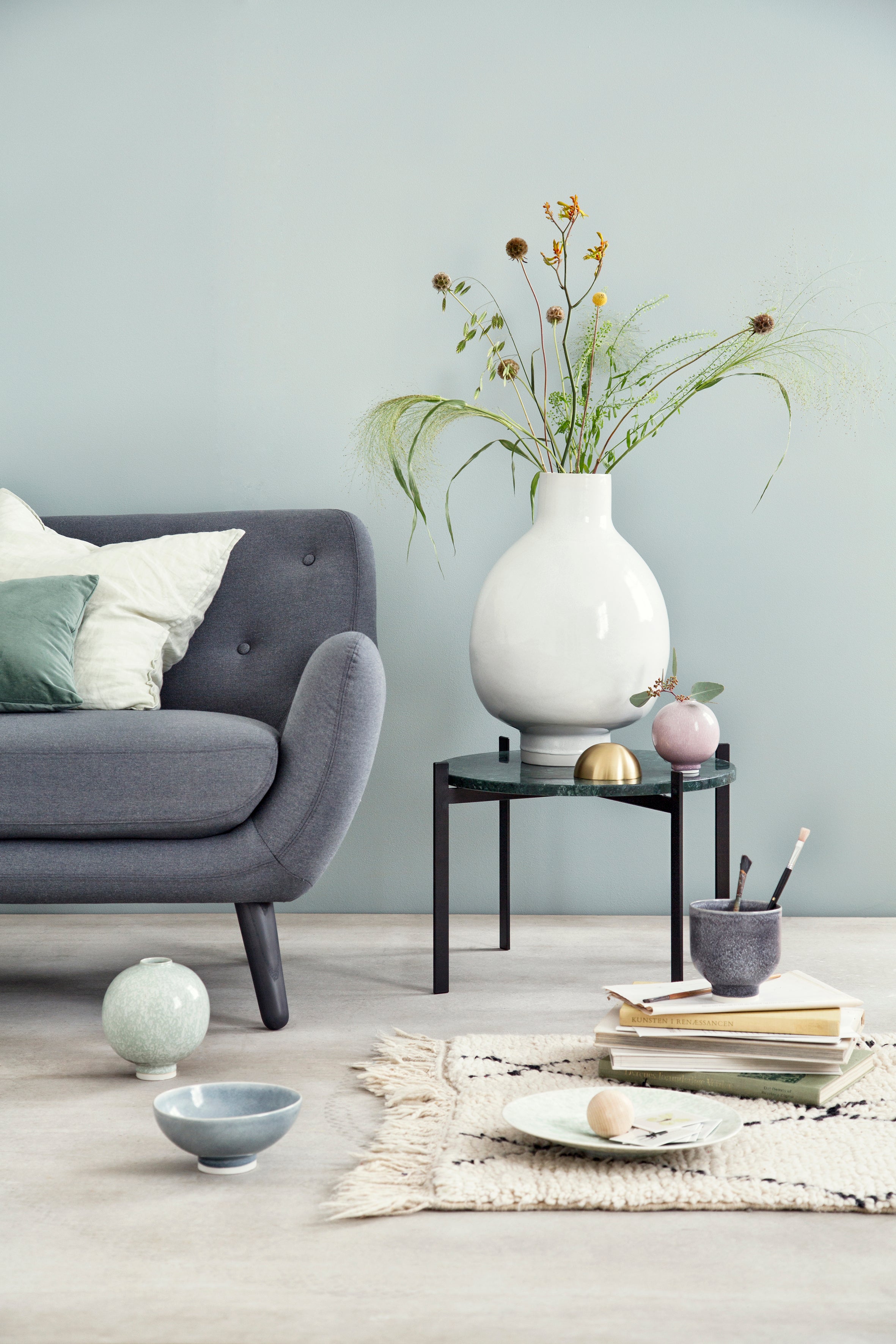 Kähler Unico Floor Vase, White, 20"