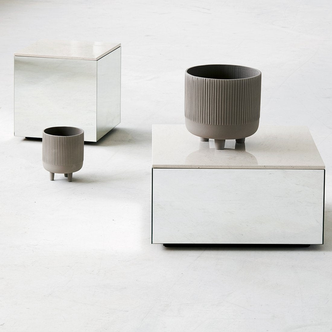 bowls made from grey engobe coloured terracotta i large and extra large