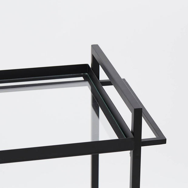 glass and perforated steel serving bar trolley bauhaus trolley