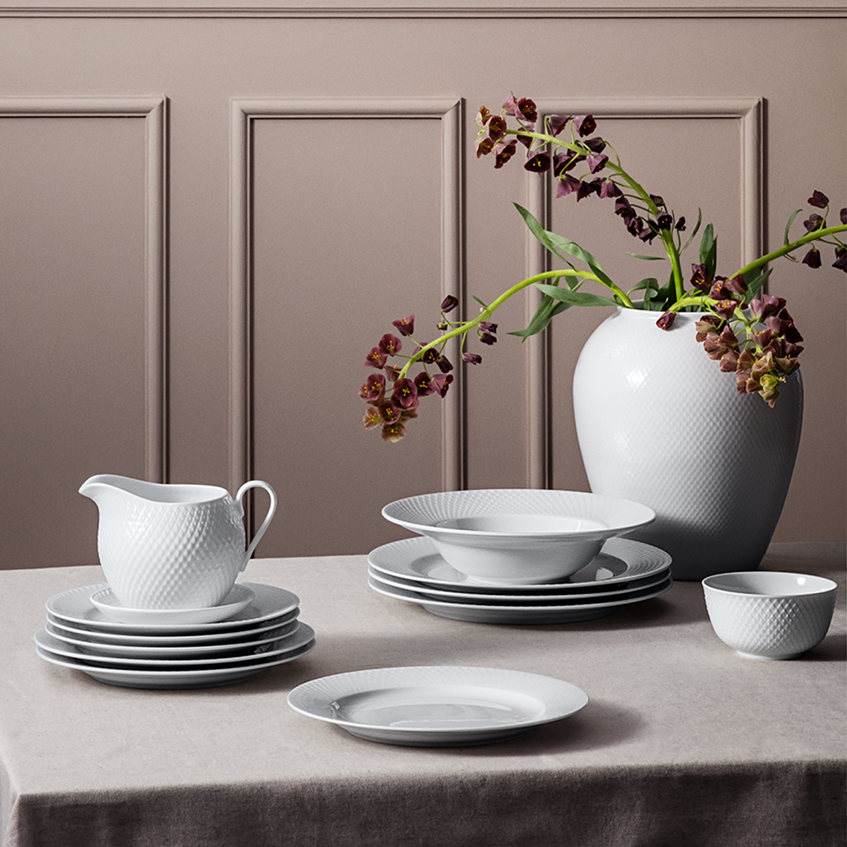 Lyngby-Rhombe-Soupe-Plate-9"-4Pcs.