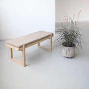 kristina dam studio oak bench with leather cushion