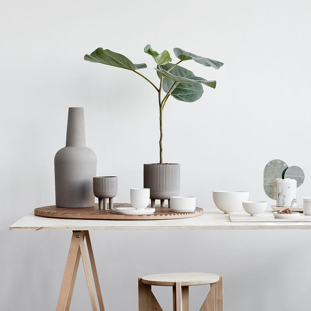 office stool oak round fits under desk kristina dam studio